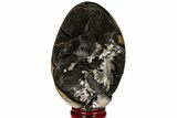 Septarian Dragon Egg Geode - Black Crystals #121254-2
